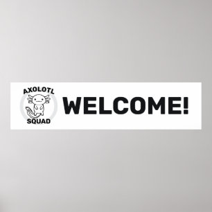 Poster Esquadrão engraçado e fofo de Axolote personalizáv