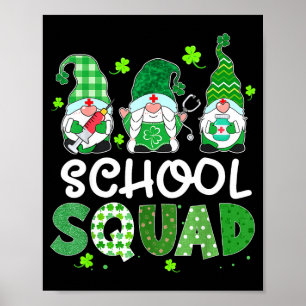 Poster Esquadrão escolar gnomo enfermeira estetoscópio tr