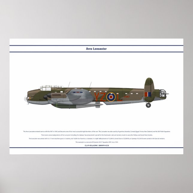 Póster Esquadrão Especial 617 do Lancaster BI (Frente)