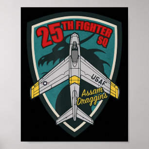 Poster Esquadrão F-86 Saber 25 Fighter