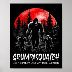 Poster Esquadrão Funny Bigfoot Pai Sasquatch Yeti Pai D
