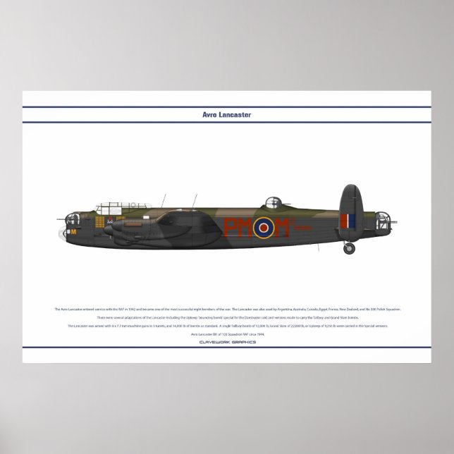 Póster Esquadrão Lancaster BIII 103 (Frente)