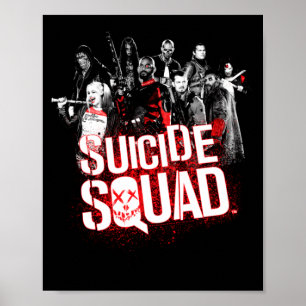 Poster Esquadrão Masculino Esquadrão Splatter Preto Perfo