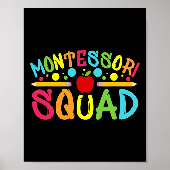 Poster Esquadrão Montessori Professor Montessori Volta às (Frente)