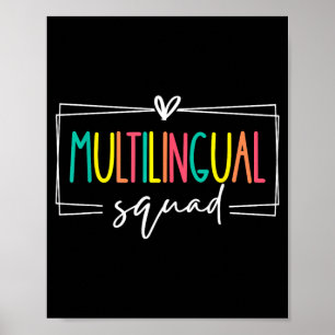 Poster Esquadrão Multilíngue Língua Internacional Dupla