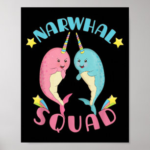 Poster Esquadrão Narwhal Cute Kawaii Narwhals Narwhale