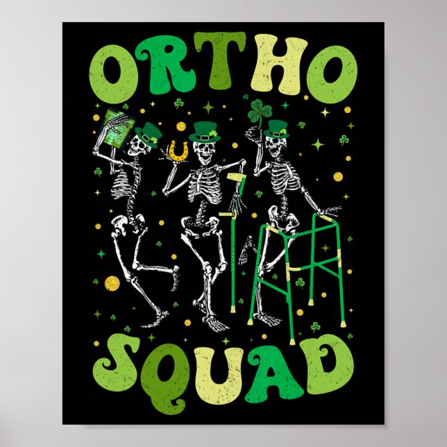 Poster Esquadrão Orto Esqueletos Dançantes St Patricks Or (Frente)