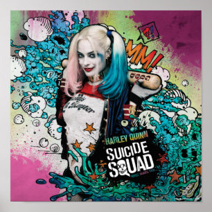 Póster Esquadrão Suicida Harley Quinn Character Grafite