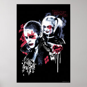 Poster Esquadrão Suicida Joker & Harley Painted Grafite