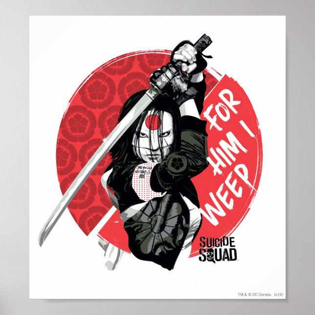 Poster Esquadrão Suicida | Katana "Para Ele Eu Choro" (Frente)