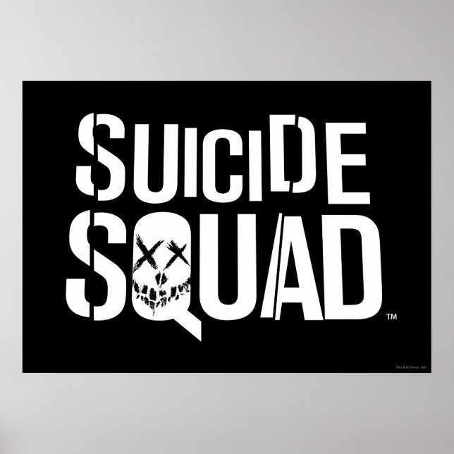 Poster Esquadrão Suicida | Logotipo branco (Frente)