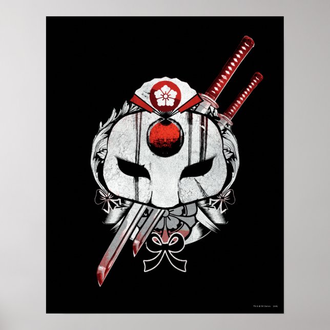 Poster Esquadrão Suicida | Mascaramento Katana e Espadas  (Frente)