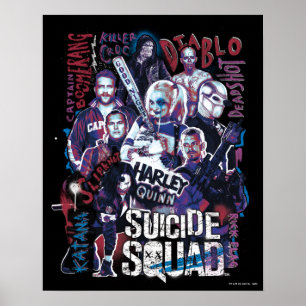 Póster Esquadrão Suicida   Task Force X Tipografia Fotog