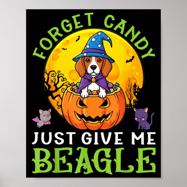 Poster Esqueça Doces Dê Cadela Bruxa Este Halloween (Frente)