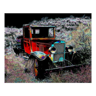 Póster Esquecido - Caminhão Vintage Antigo