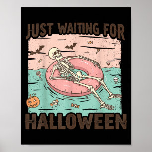 Poster Esqueleto Assustador de Verão Apenas Esperando pel