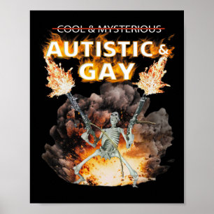 Poster Esqueleto Autista e Gay Engraçado Esqueleto Autism