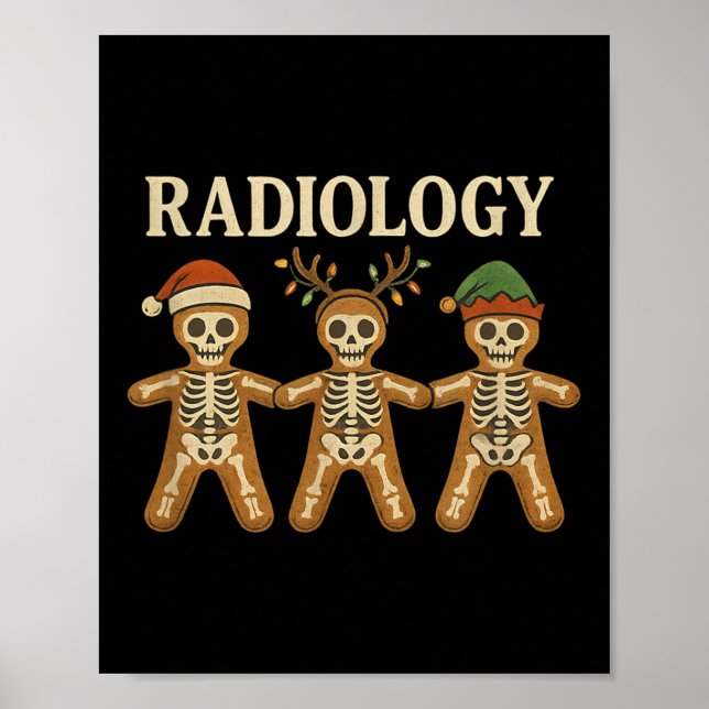 Poster Esqueleto Biscoito de Natal Radiologia Feriado de  (Frente)
