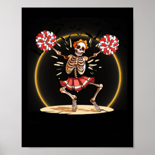 Poster Esqueleto Cheerhead Halloween Cheer Skeleton Che