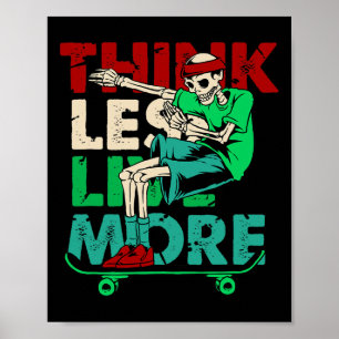 Poster Esqueleto Dabbing Skatista Skate Deck Skateboa