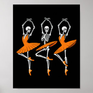 Poster Esqueleto Dançando Engraçado Ballerina Menina de M