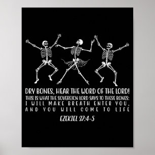 Poster Esqueleto Dançante Ossos Secos Vêm à Vida Ha Crist