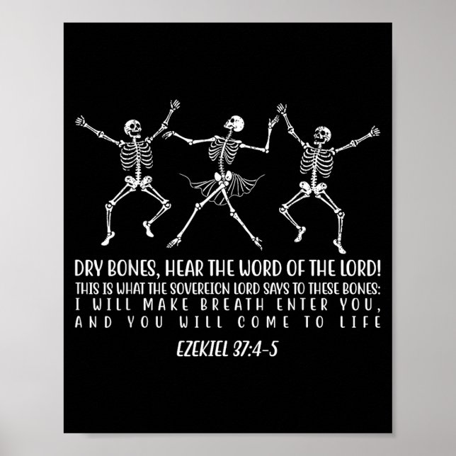 Poster Esqueleto Dançante Ossos Secos Vêm à Vida Ha Crist (Frente)