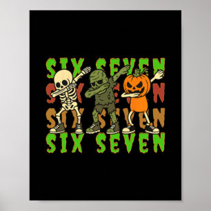 Poster Esqueleto de Abobora de Halloween Fazendo Dabbing