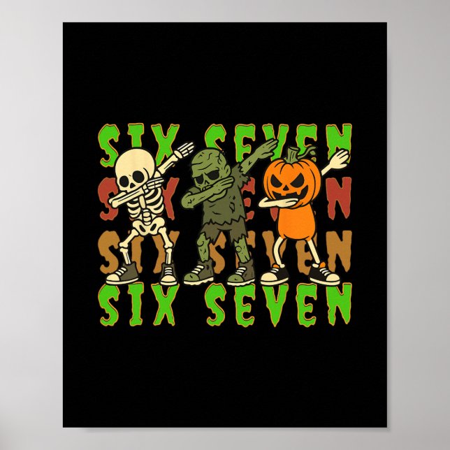 Poster Esqueleto de Abobora de Halloween Fazendo Dabbing  (Frente)