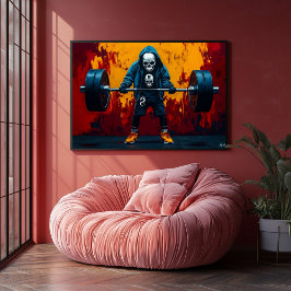 Poster Esqueleto de Arte pop - Guerreiro Gym