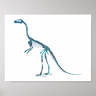Póster esqueleto de compsognathus