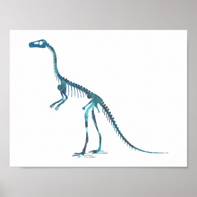 Póster esqueleto de compsognathus (Frente)