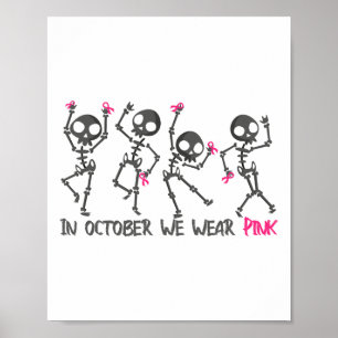 Poster Esqueleto de Consciência do Cancer da Mama outubro