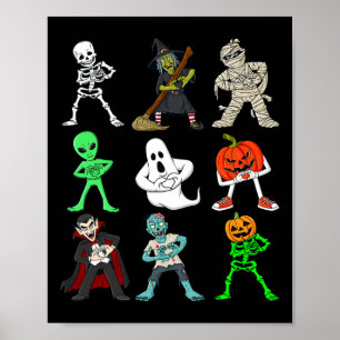 Poster Esqueleto De Dança Halloween Keke E Monstros