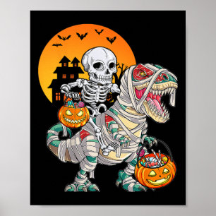 Poster Esqueleto de Dinossauro T Rex Assustador para Meni