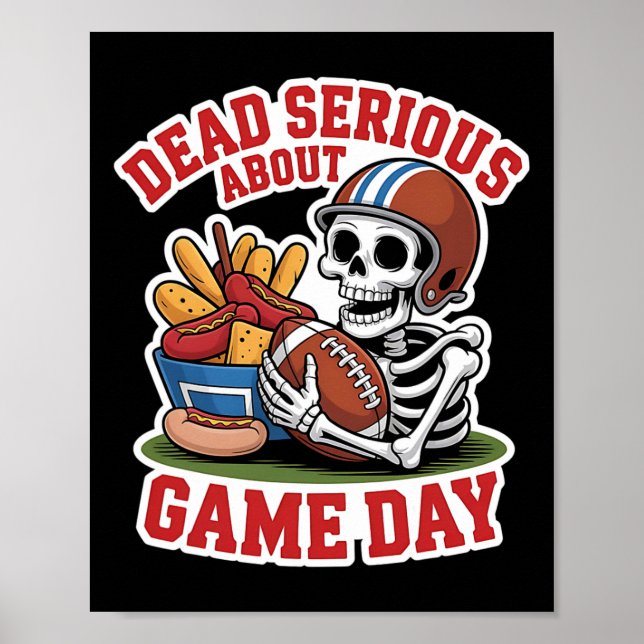 Poster Esqueleto De Futebol Mortal Com Snacks Para H (Frente)