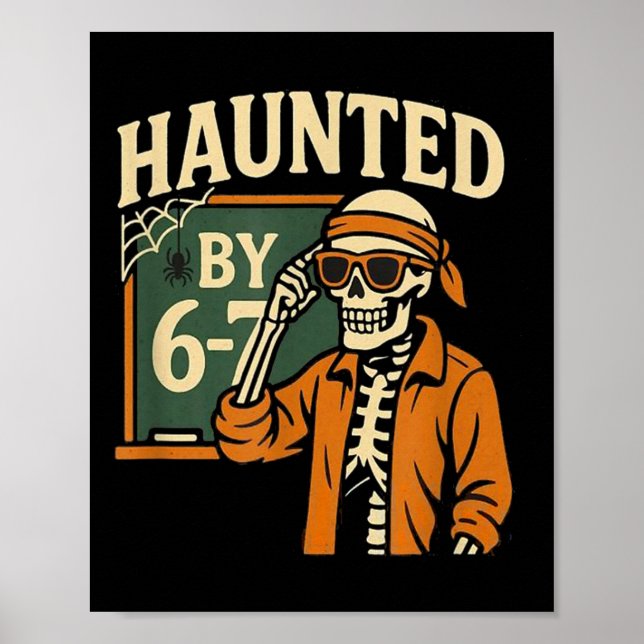 Poster Esqueleto de Halloween Assombrado Número Seis Sete (Frente)