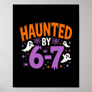 Poster Esqueleto de Halloween Assombrado Número Seis Sete