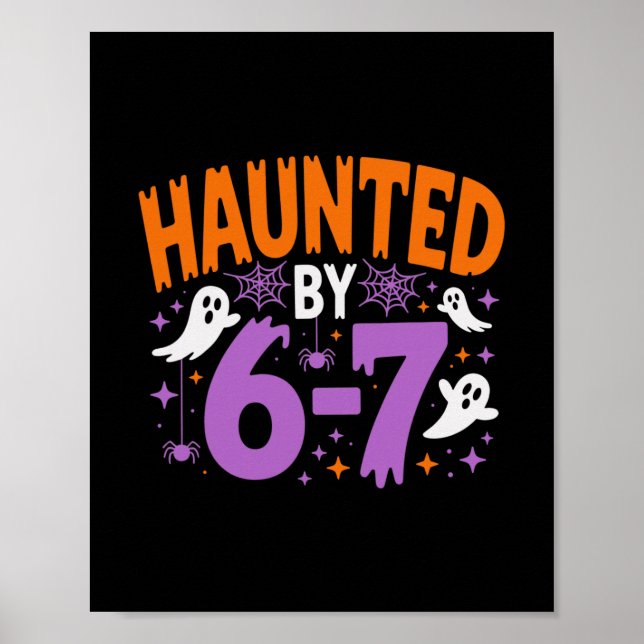 Poster Esqueleto de Halloween Assombrado Número Seis Sete (Frente)