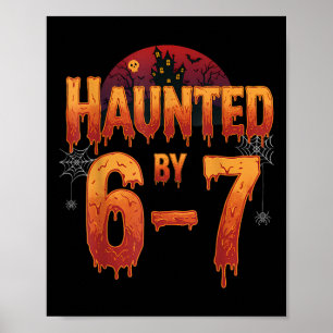 Poster Esqueleto de Halloween Assombrado Número Seis Sete