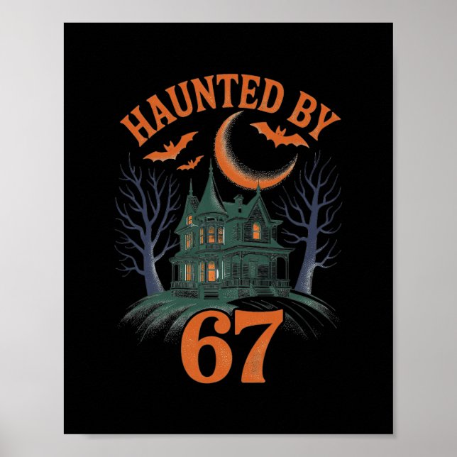 Poster Esqueleto de Halloween Assombrado Número Seis Sete (Frente)