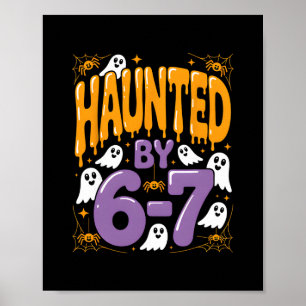 Poster Esqueleto de Halloween Assombrado Número Seis Sete