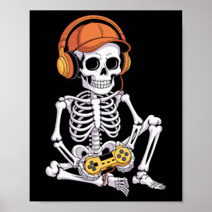 Poster Esqueleto de Halloween de Jogos de Vídeo de Jogos