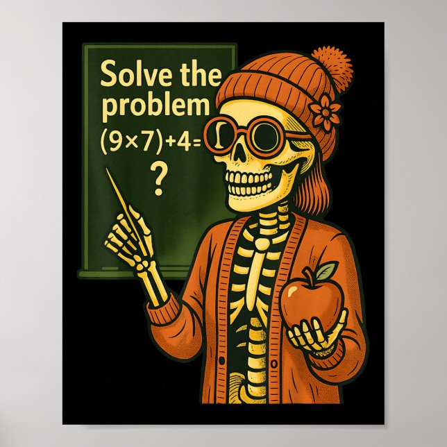 Poster Esqueleto de Halloween Hugvyn Seis Sete 67 Meme Pe (Frente)