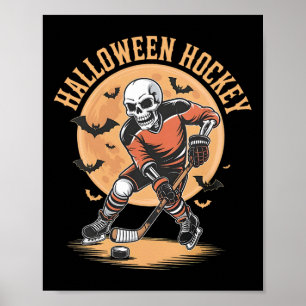 Poster Esqueleto de Halloween Jogando Hóquei Esqueleto Vi