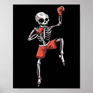 Poster Esqueleto de Kickboxing Kickboxer Artes Marciais H