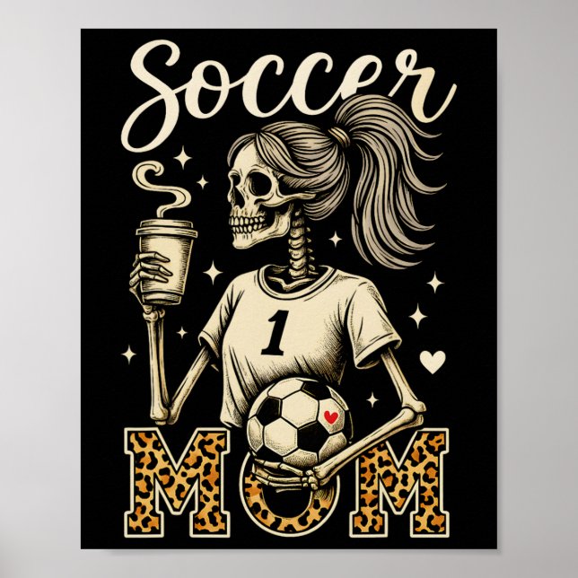 Poster Esqueleto de Mãe de Futebol Americano Café Estilo  (Frente)