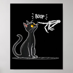 Poster Esqueleto de Mão de Gato Preto Boop Halloween