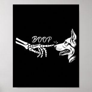 Poster Esqueleto de mão de Pastor Alemão Boop Halloween P