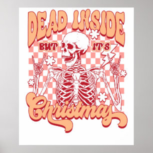 Poster esqueleto de natal morto por dentro